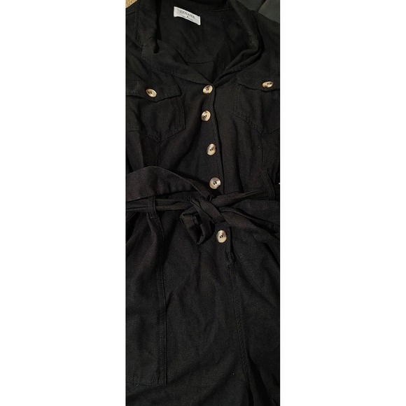 Zenana Black Romper Small Utility Button Front‎ Belted One Piece Shorts... - Picture 7 of 8